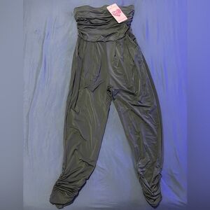 Strapless Dark Green Jumpsuit